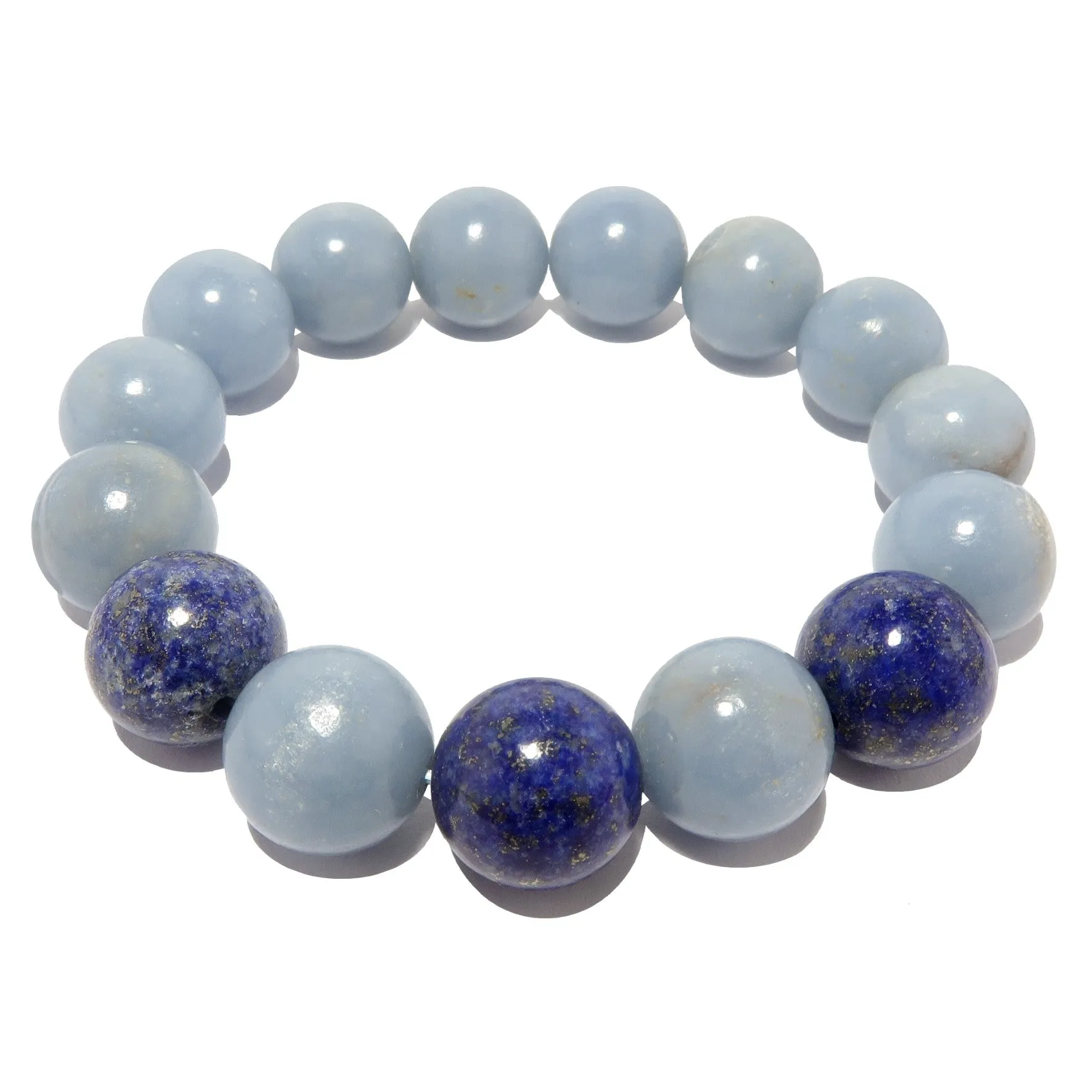 Angelite Bracelet Lapis Blue Stones