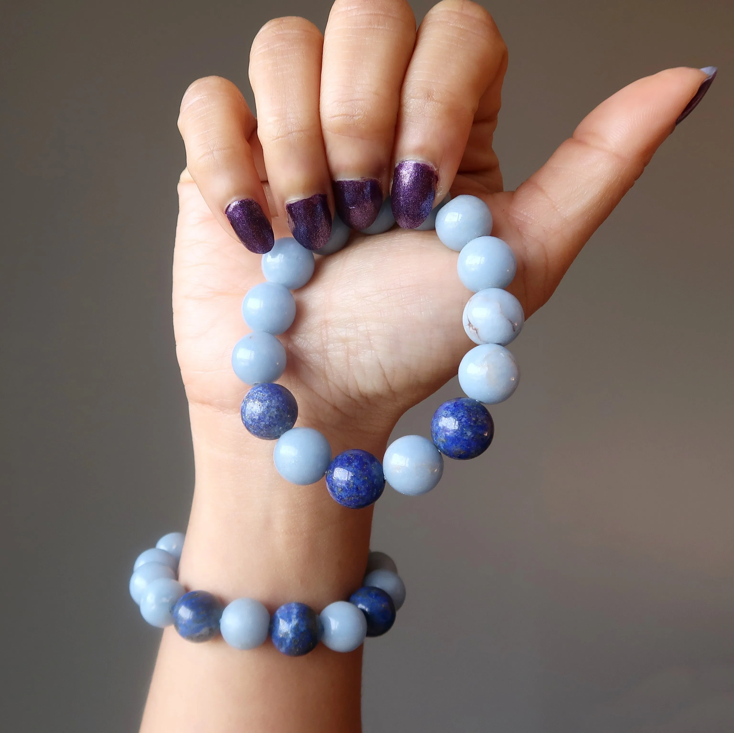 Angelite Bracelet Lapis Blue Stones