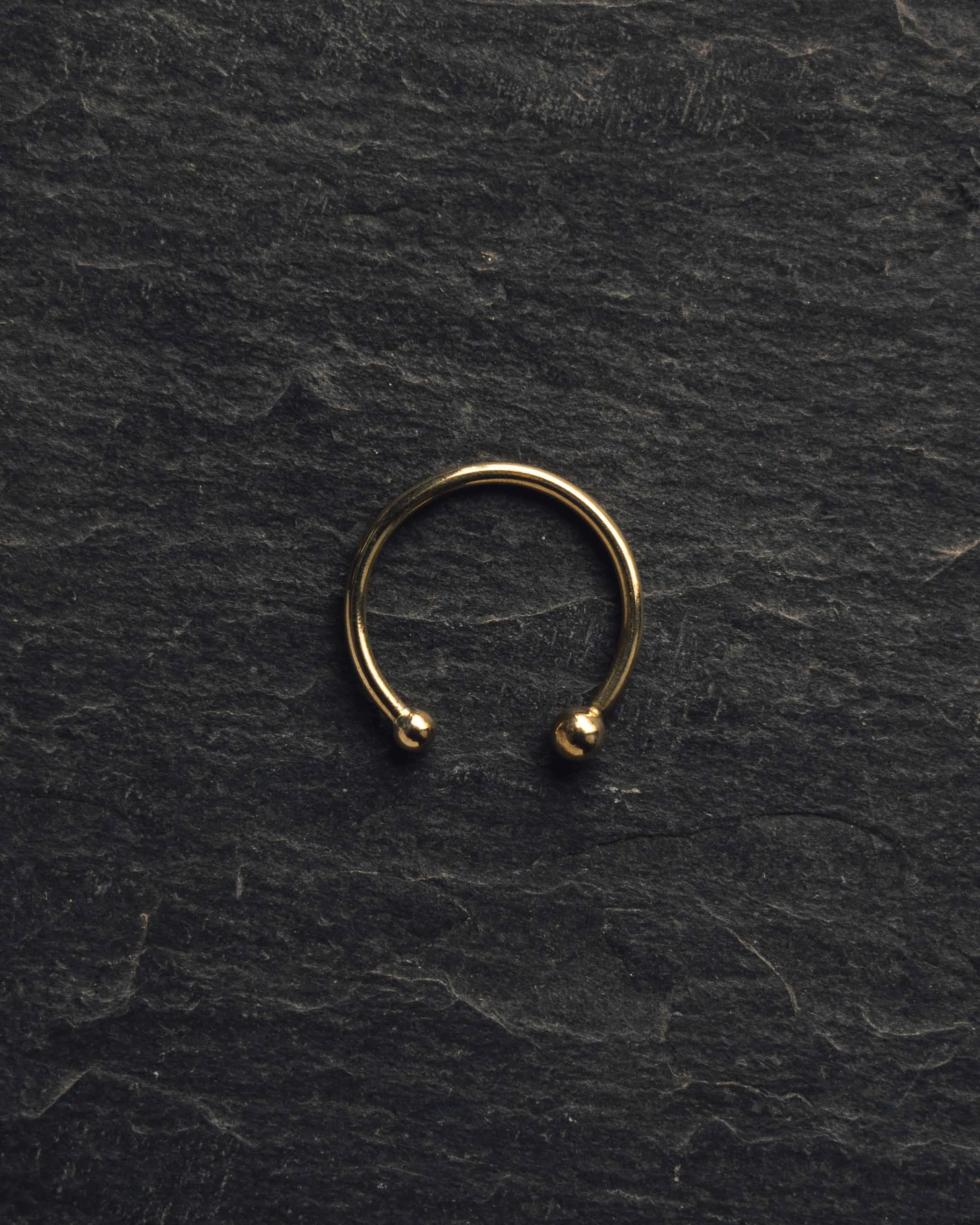 Another Feather Pearl Cuff Ring, Brass