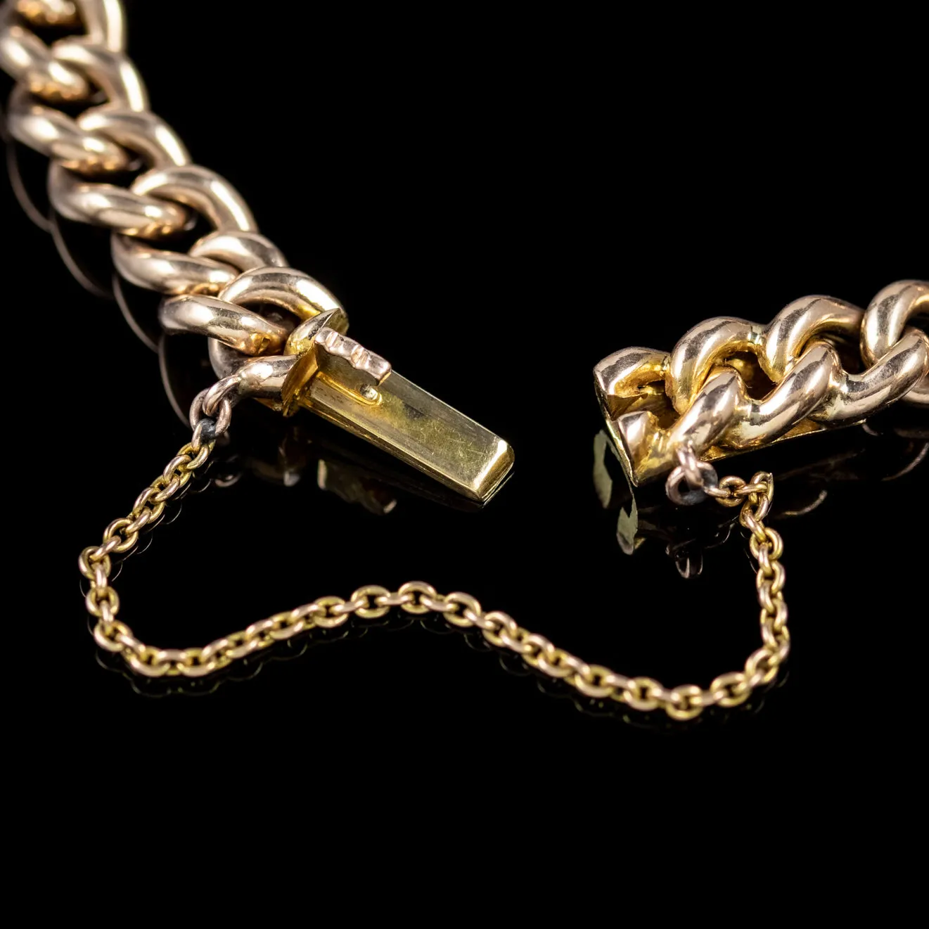 Antique Suffragette Chain Link Bracelet 15Ct Gold Victorian Circa 1900