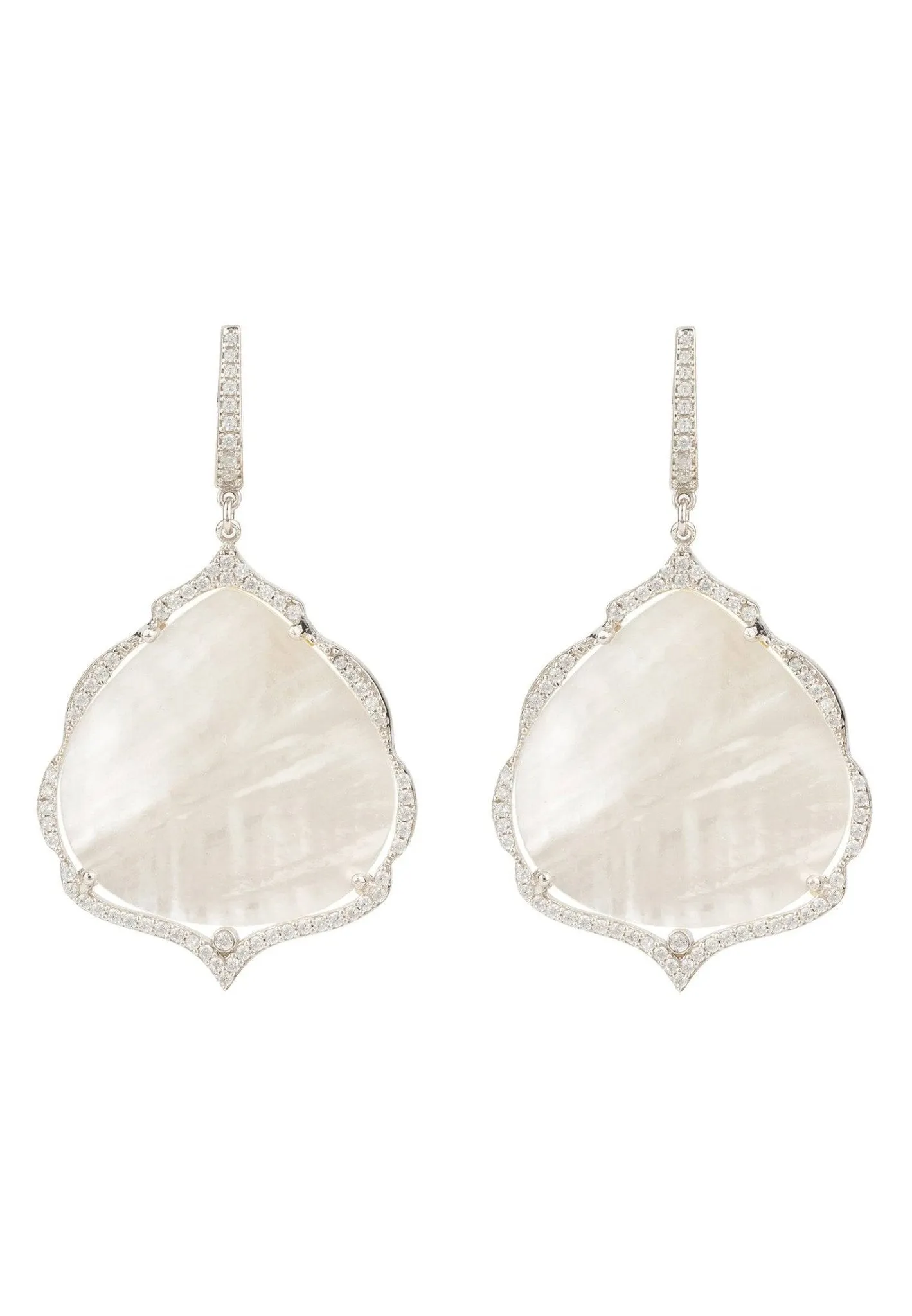 Antoinette Earrings White Mother Of Pearl Silver