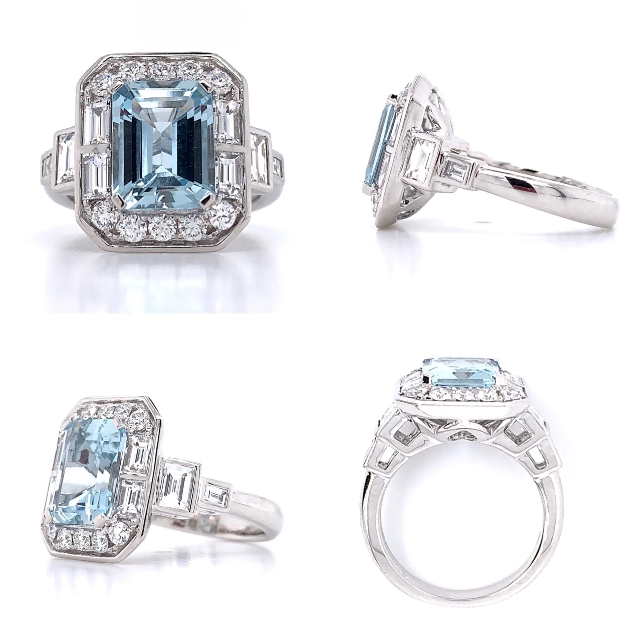 Aquamarine & Diamond Cocktail Ring