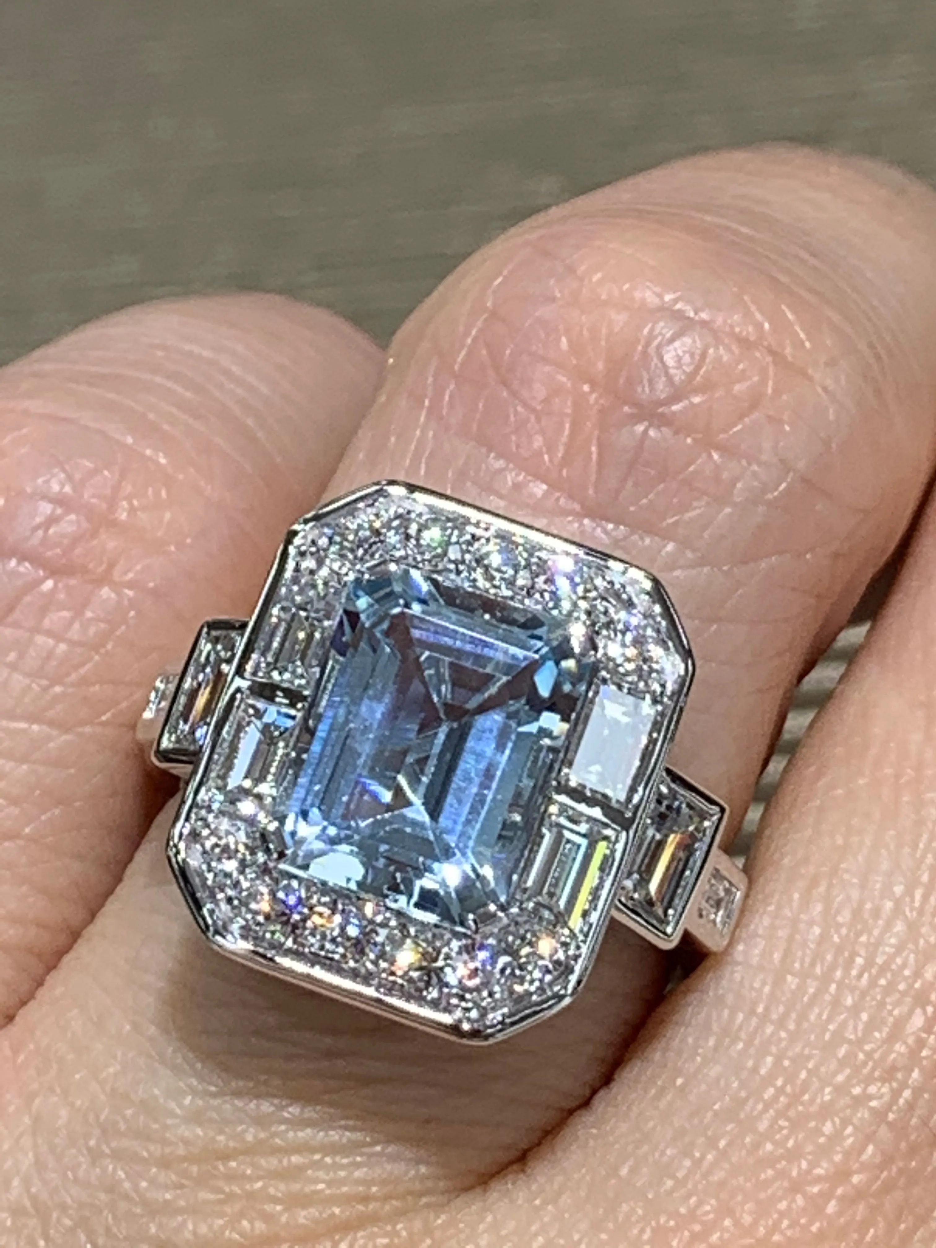 Aquamarine & Diamond Cocktail Ring