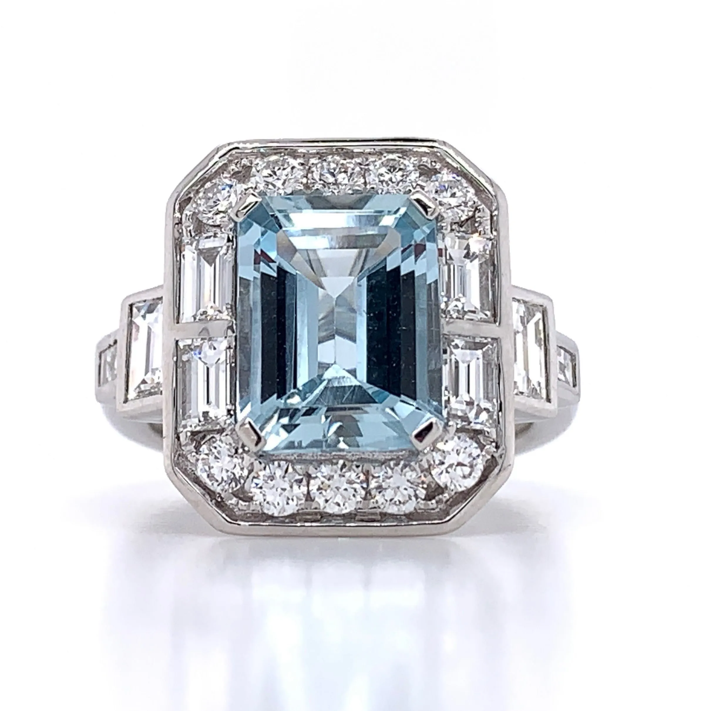 Aquamarine & Diamond Cocktail Ring