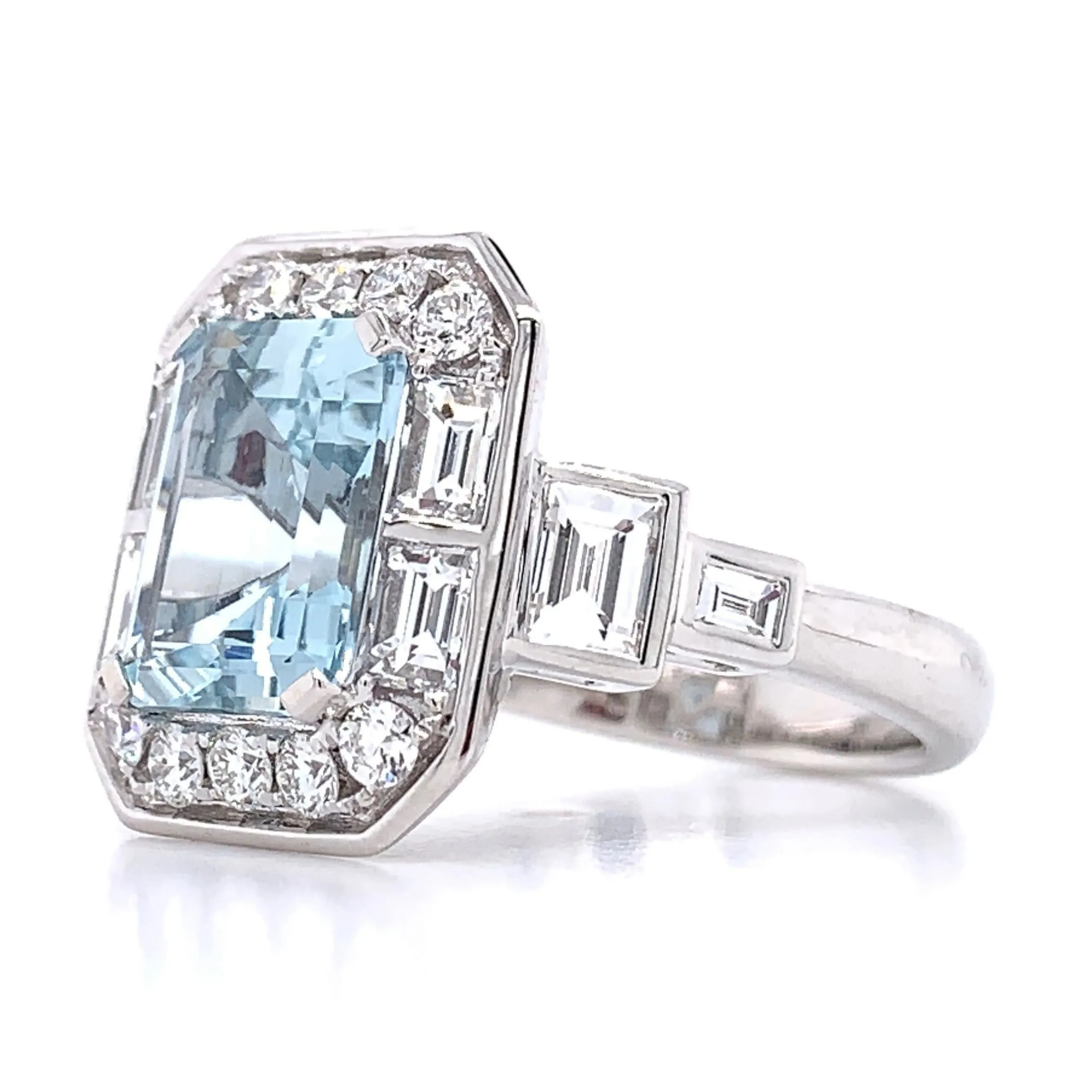 Aquamarine & Diamond Cocktail Ring