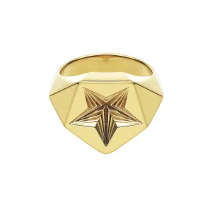 Arc Star Signet Ring - Yellow Gold Vermeil