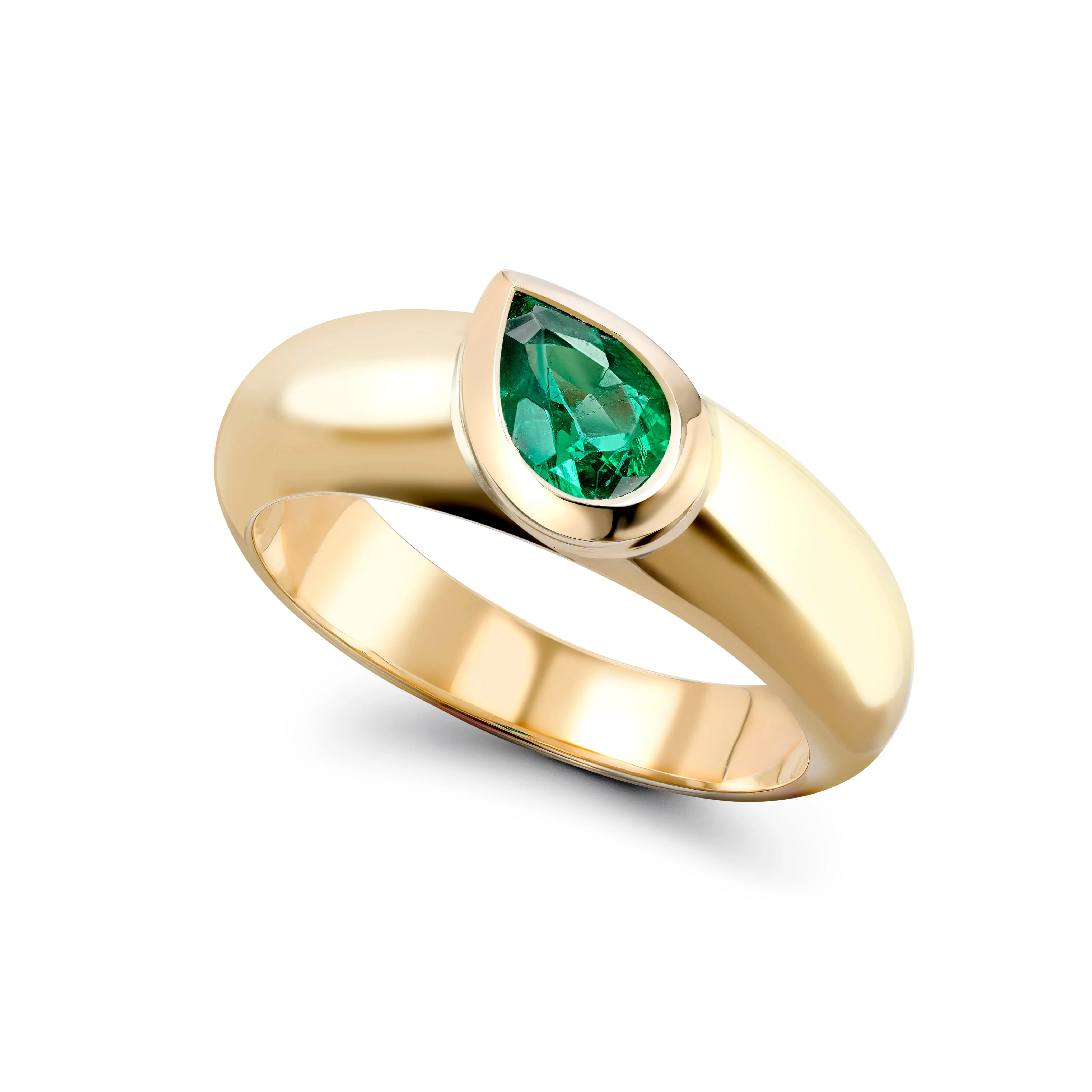 AYA x Gemfields Emerald Pear Ring