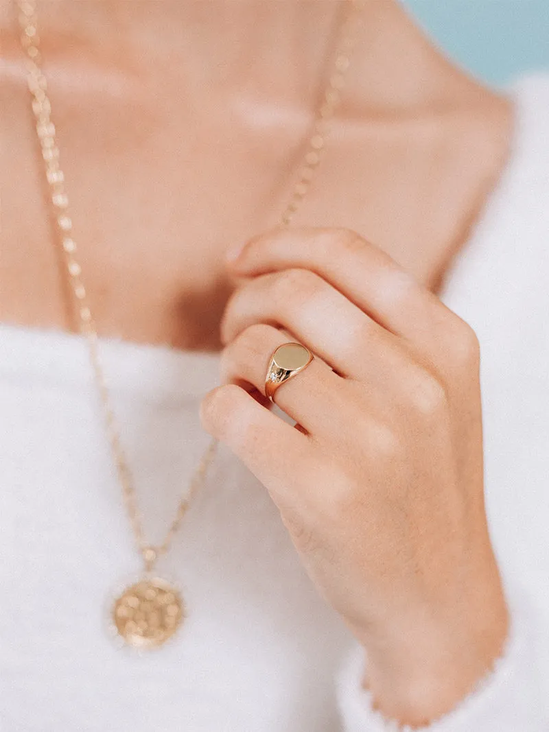 Aztec Engravable Signet Ring