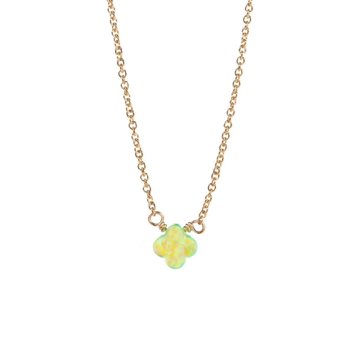 bara boheme | Small "CLOVER" Opal Necklace