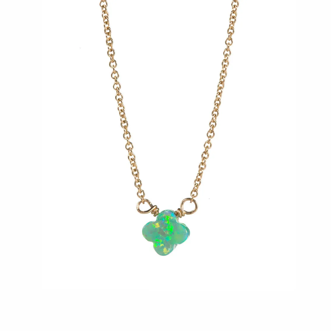 bara boheme | Small "CLOVER" Opal Necklace