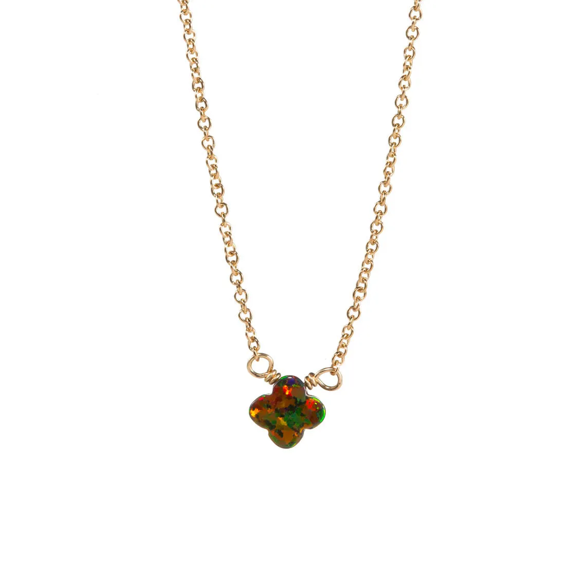 bara boheme | Small "CLOVER" Opal Necklace