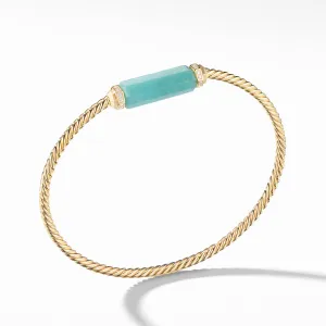 Barrels Bracelet with Diamonds and Amazonite in 18K Gold