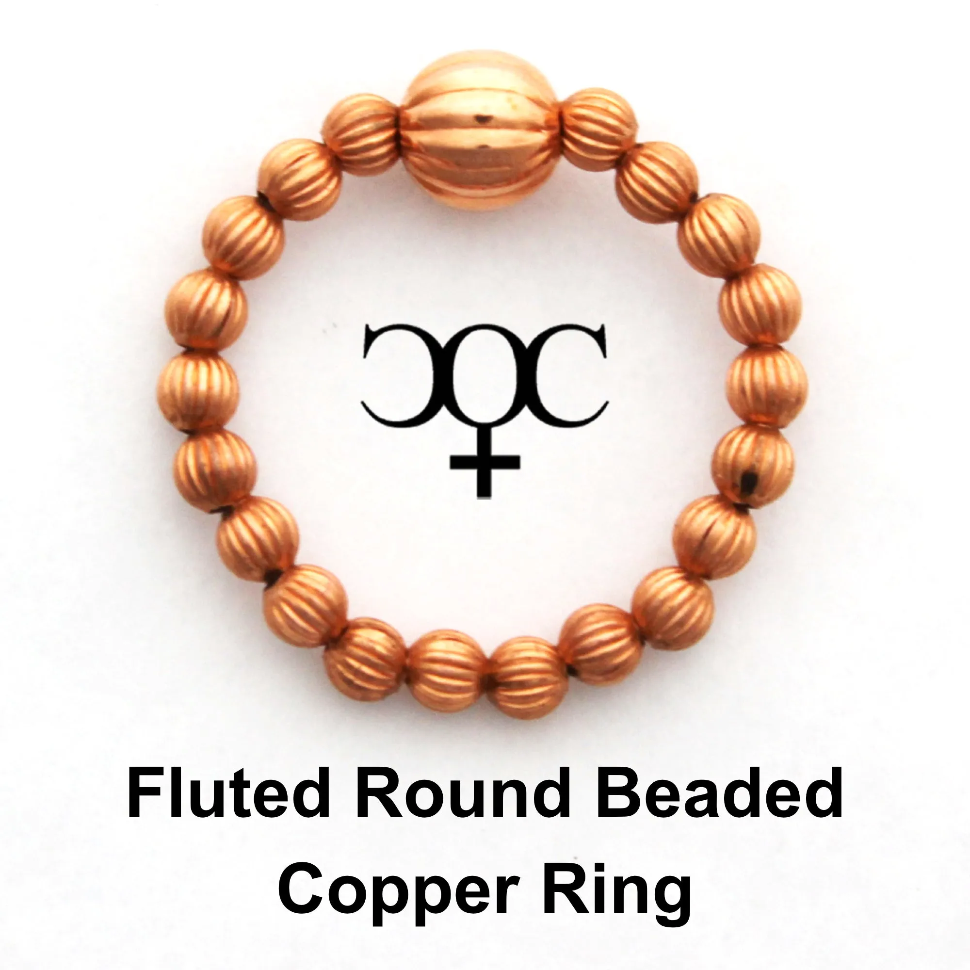 Beaded Copper Ring 3mm Fluted Copper Stacking Stretch Ring Pure Copper Healing Finger Ring Toe Ring