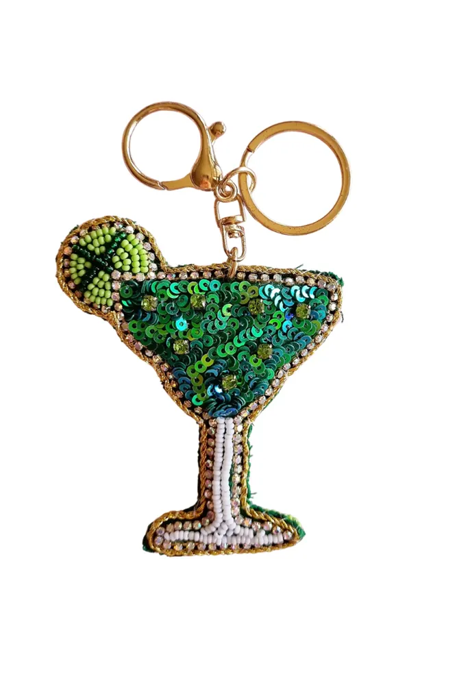 Beaded Green Keychain