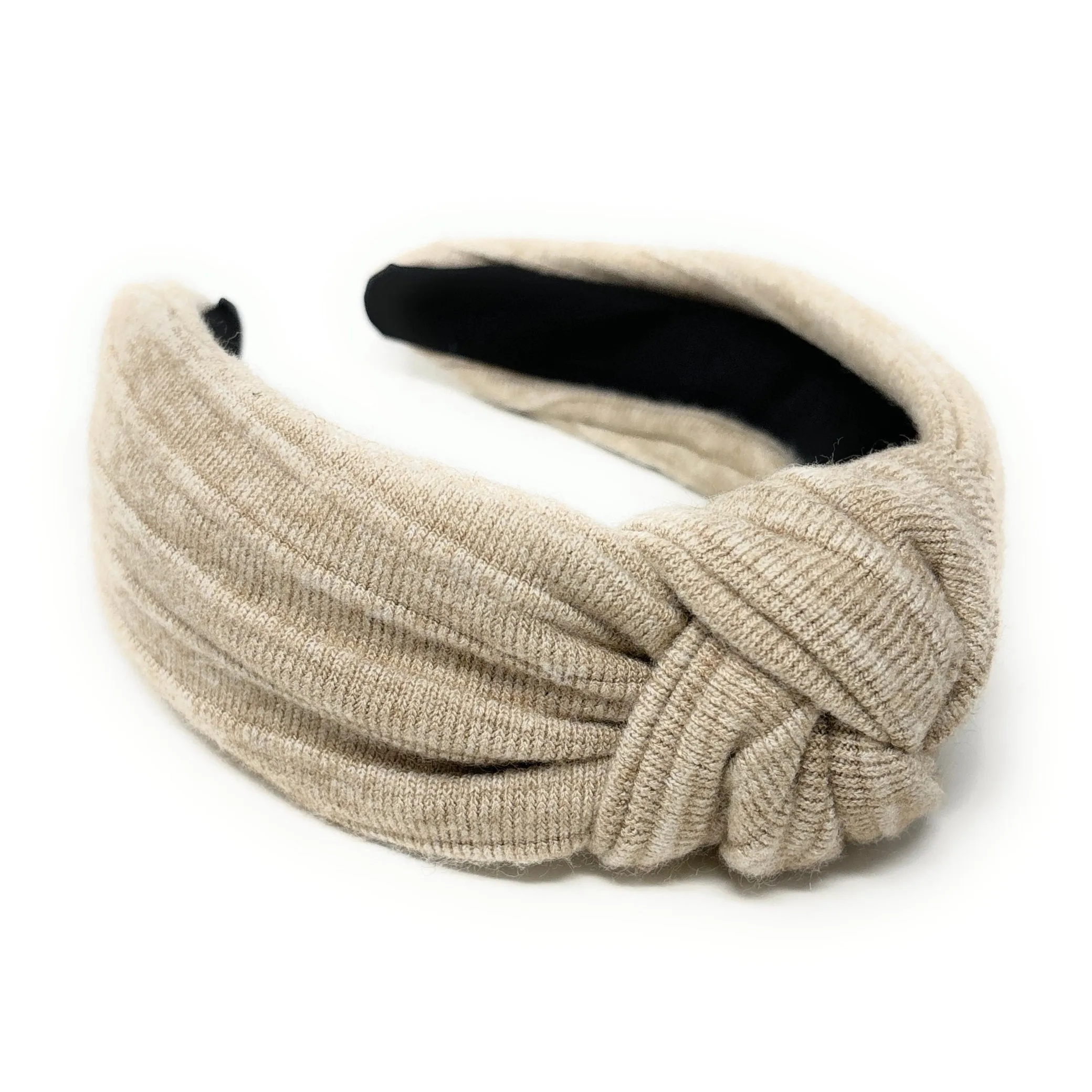 Beige Soft Top Knot Headband