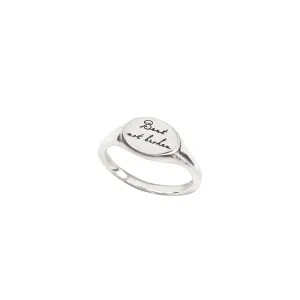 Bent Not Broken Sideways Oval Signet Ring