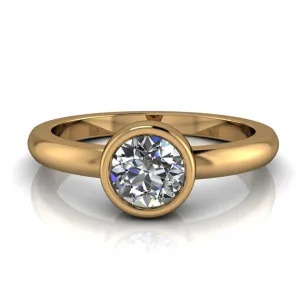 Bezel Set Solitaire Moissanite Engagement Ring - I Will