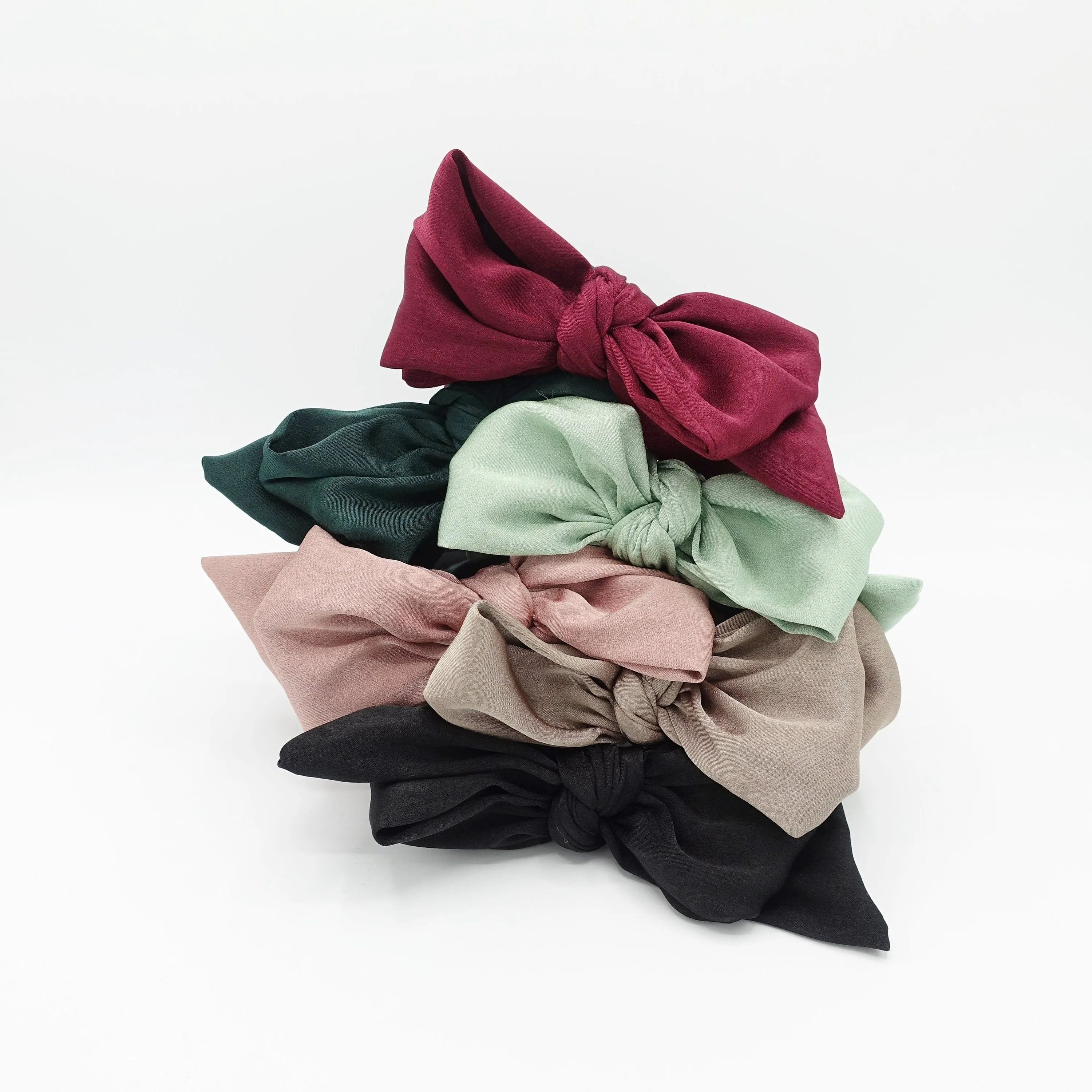 big satin bow knot hairband fashion headband for women hair accessory