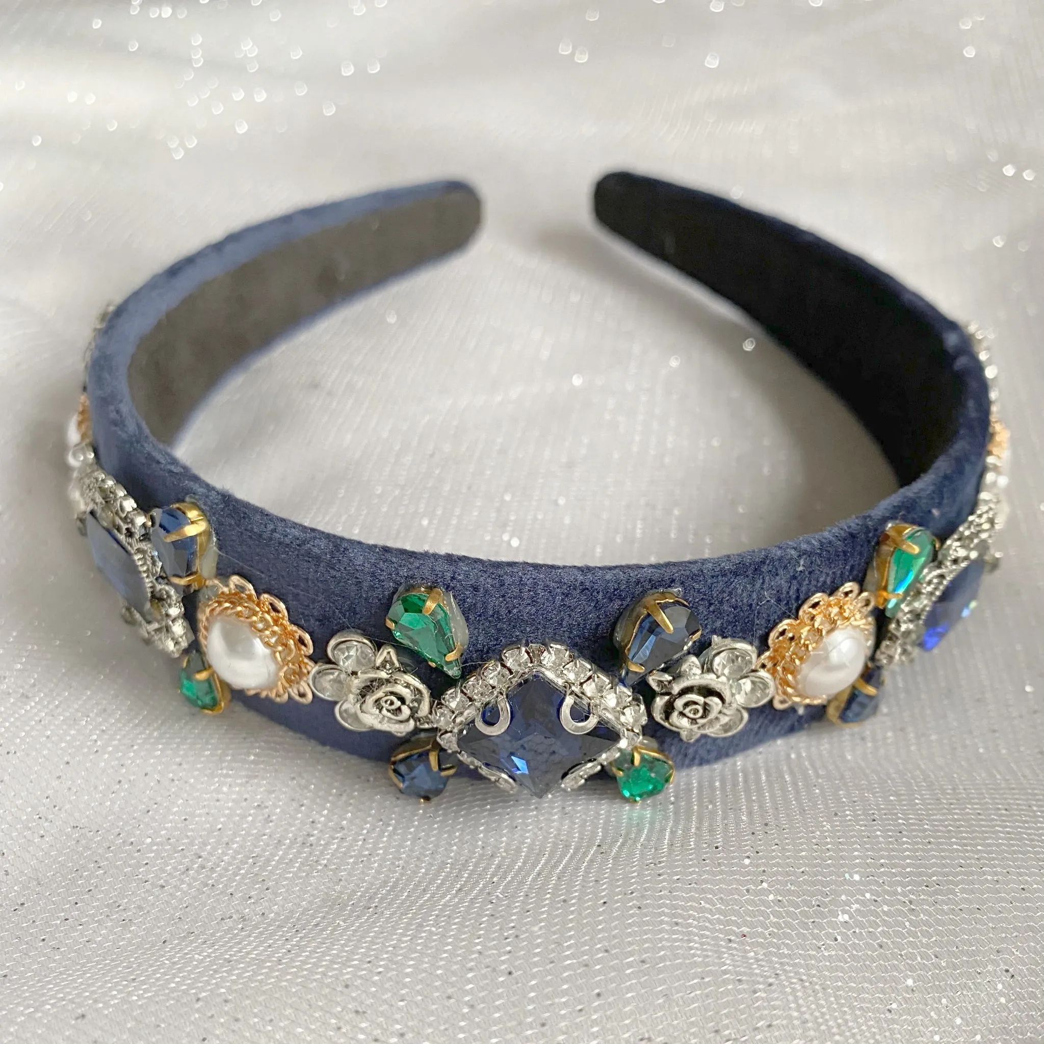 Blue Jewelled Headband