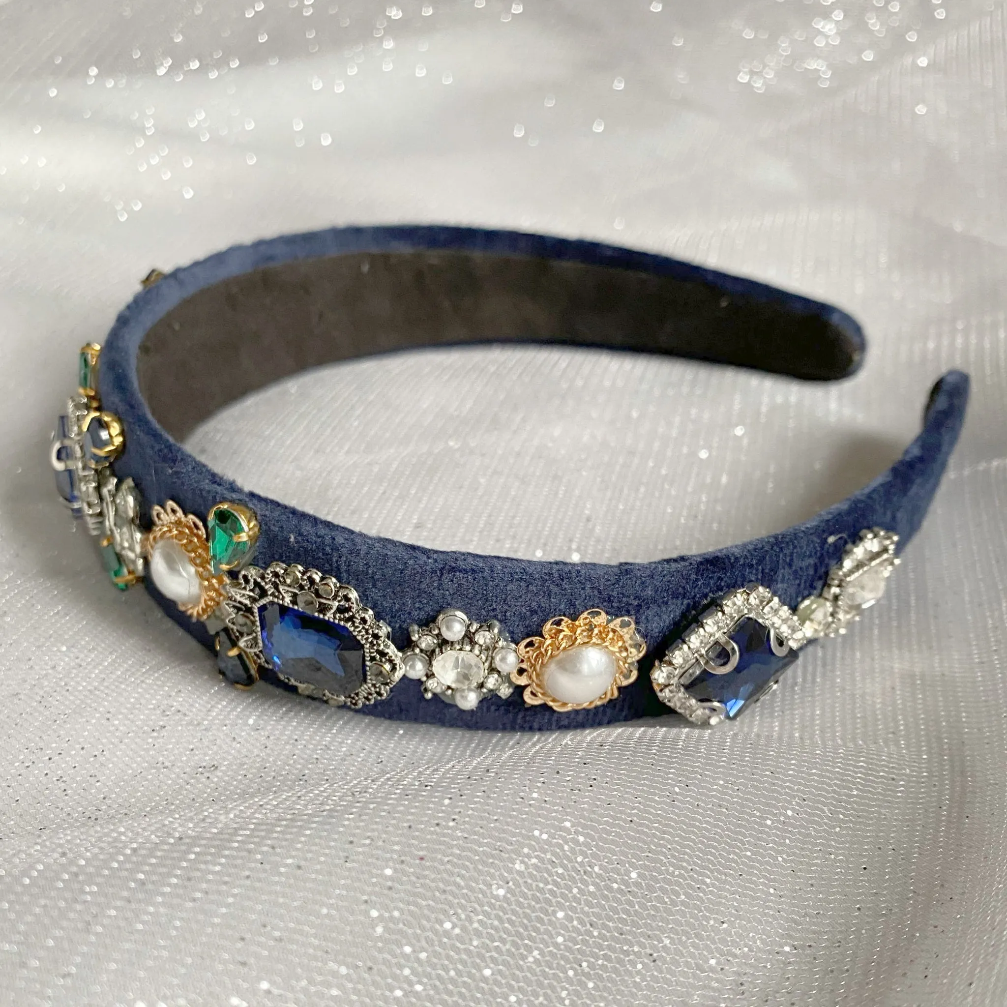 Blue Jewelled Headband