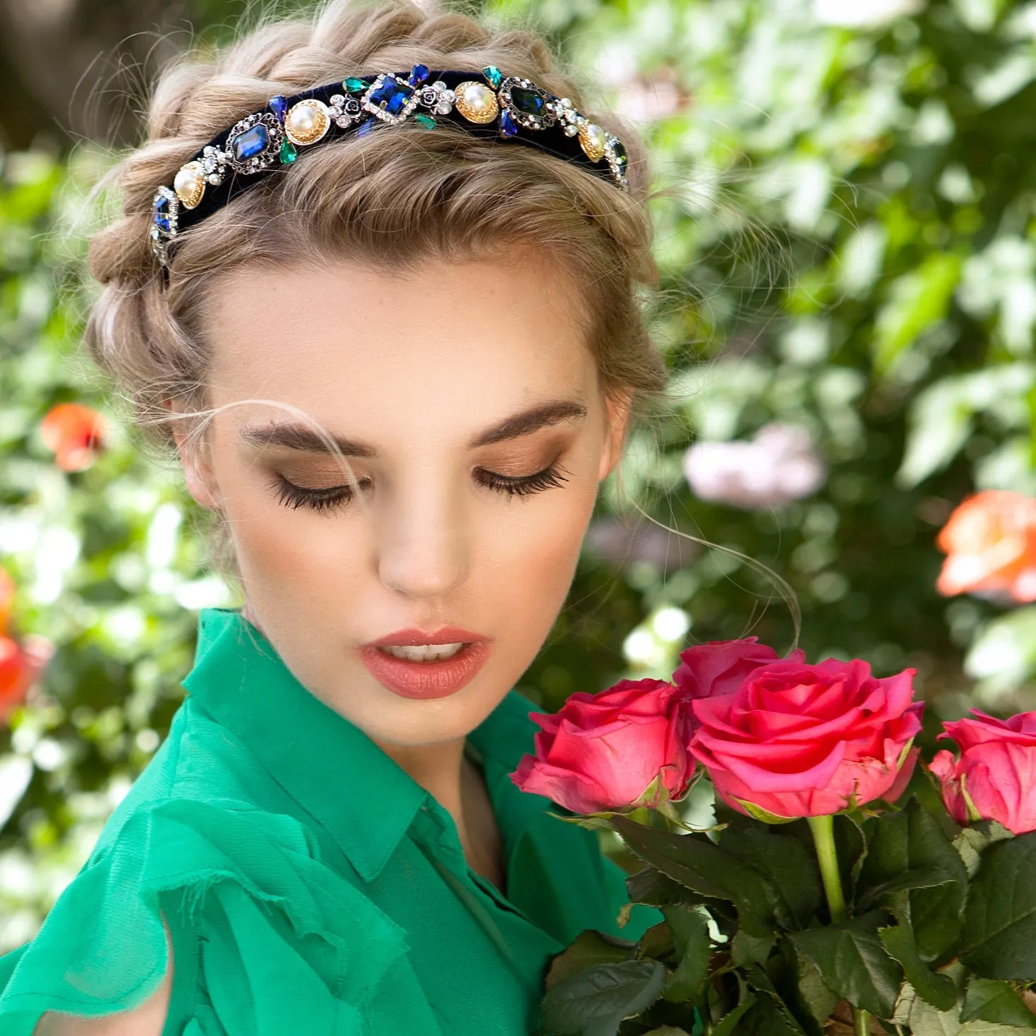 Blue Jewelled Headband