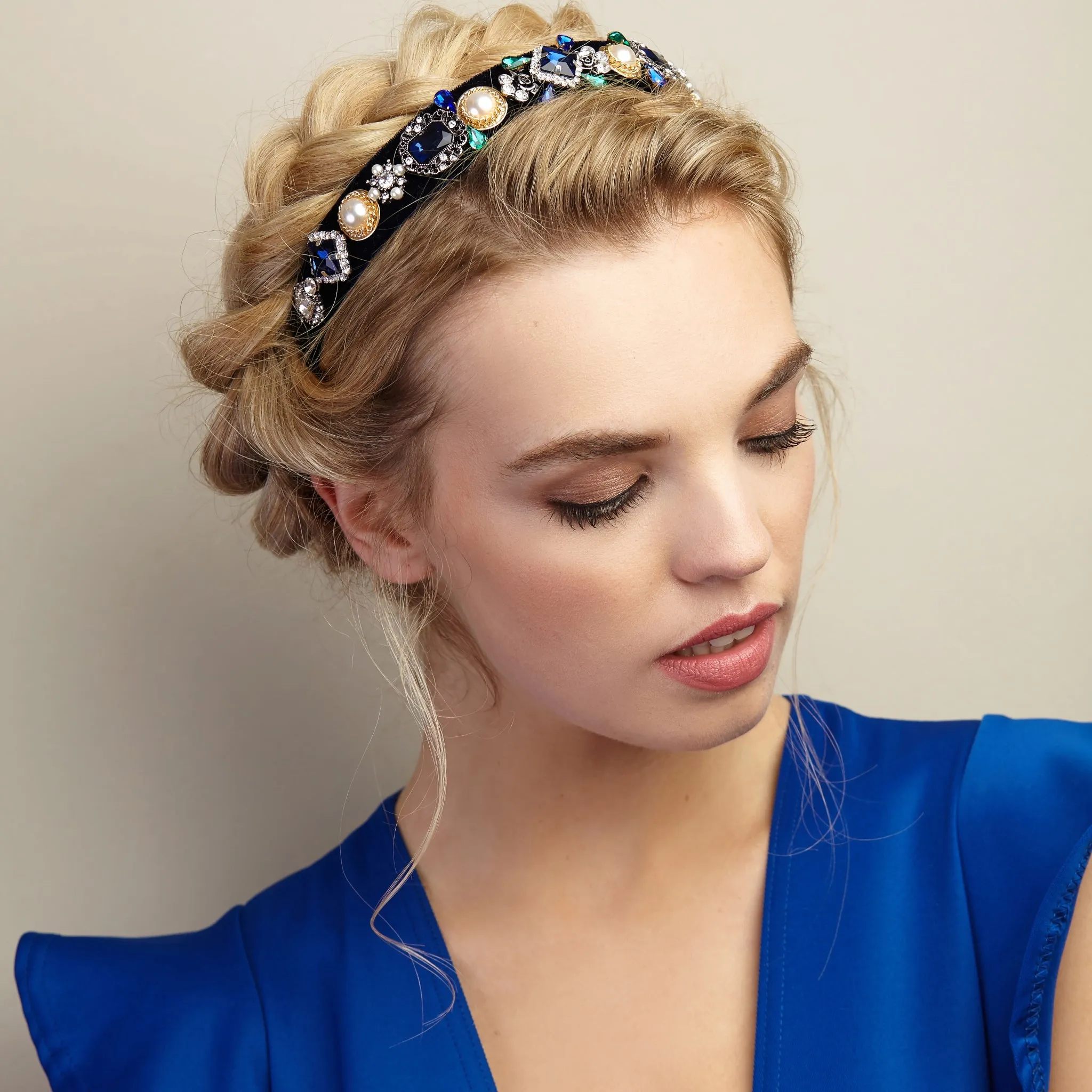 Blue Jewelled Headband