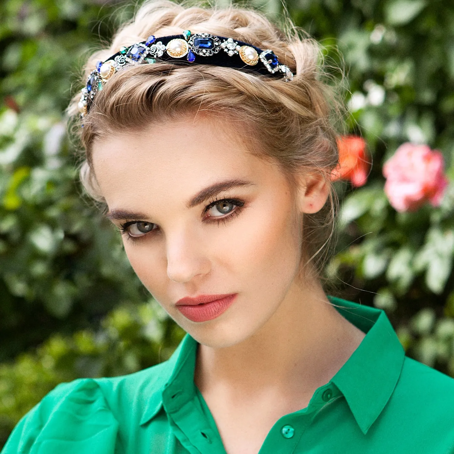 Blue Jewelled Headband