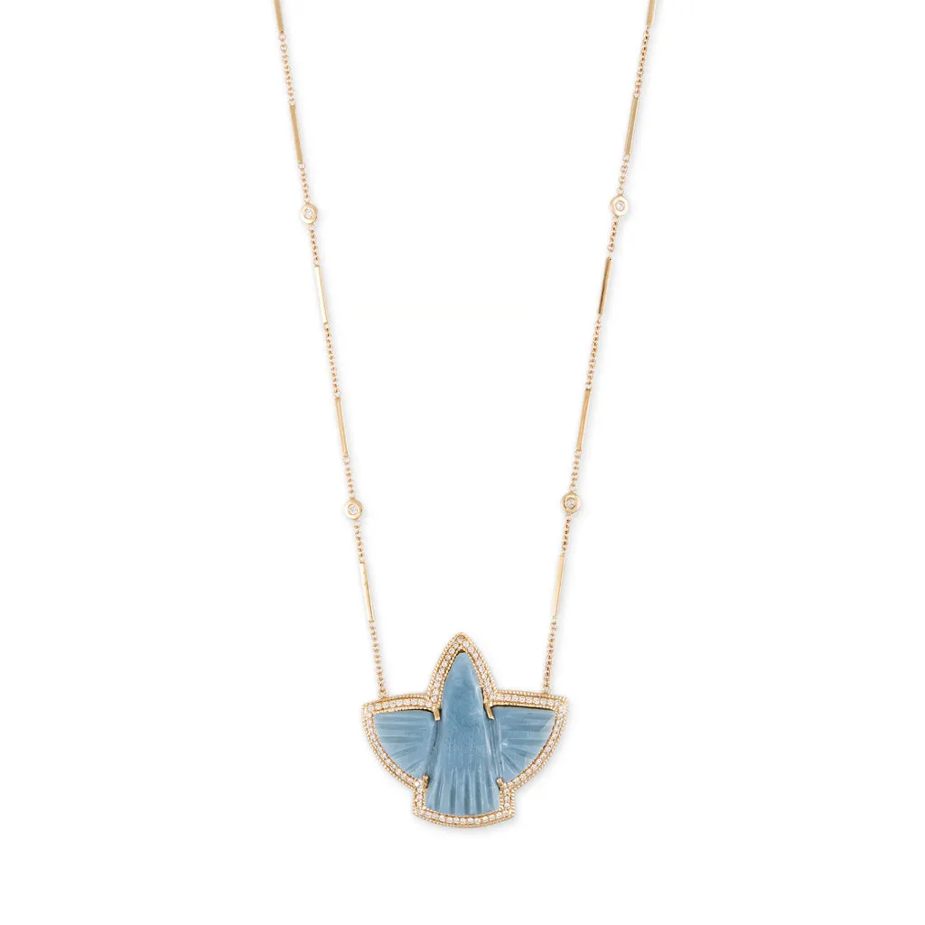 BLUE OPAL PAVE THUNDERBIRD NECKLACE