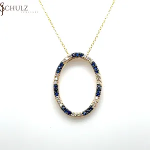 Blue Sapphire & Diamond Pendant