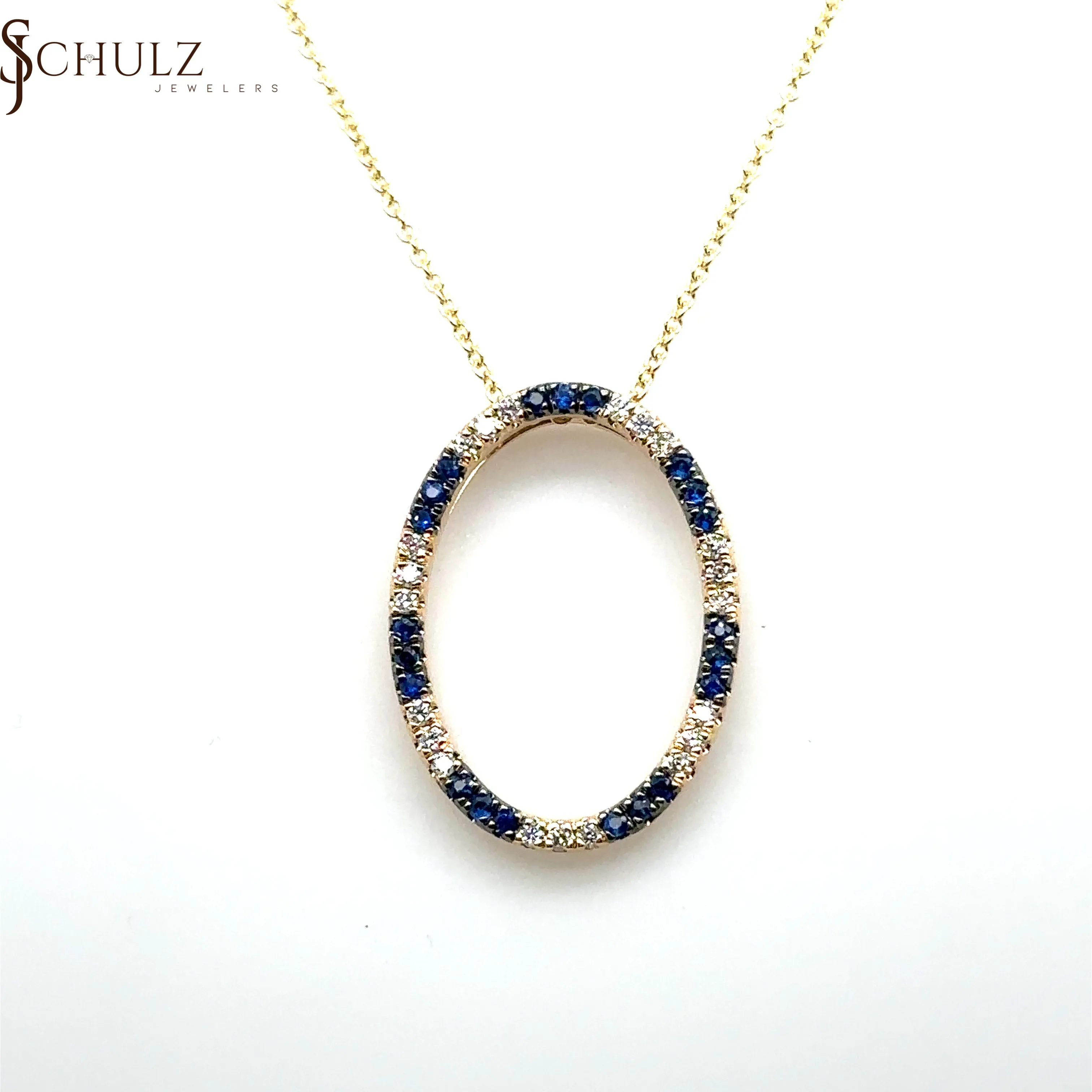 Blue Sapphire & Diamond Pendant