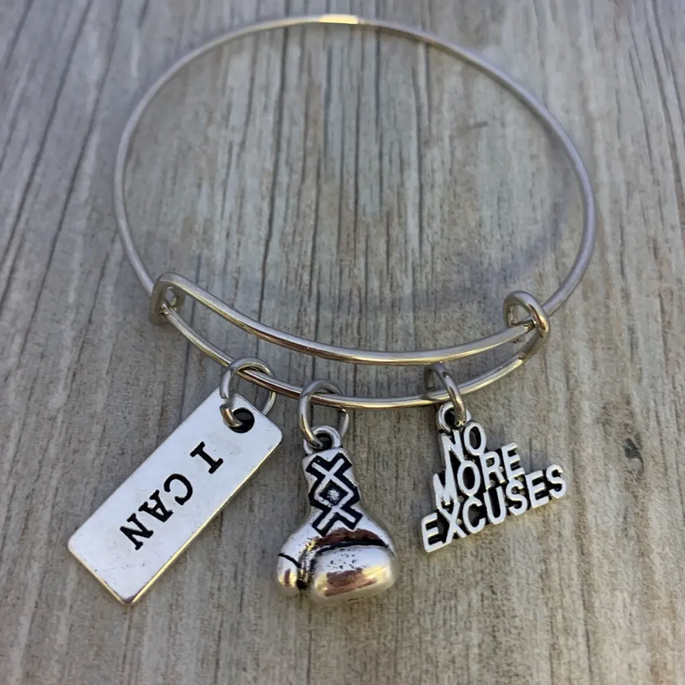 Boxing Charm Bangle Bracelet