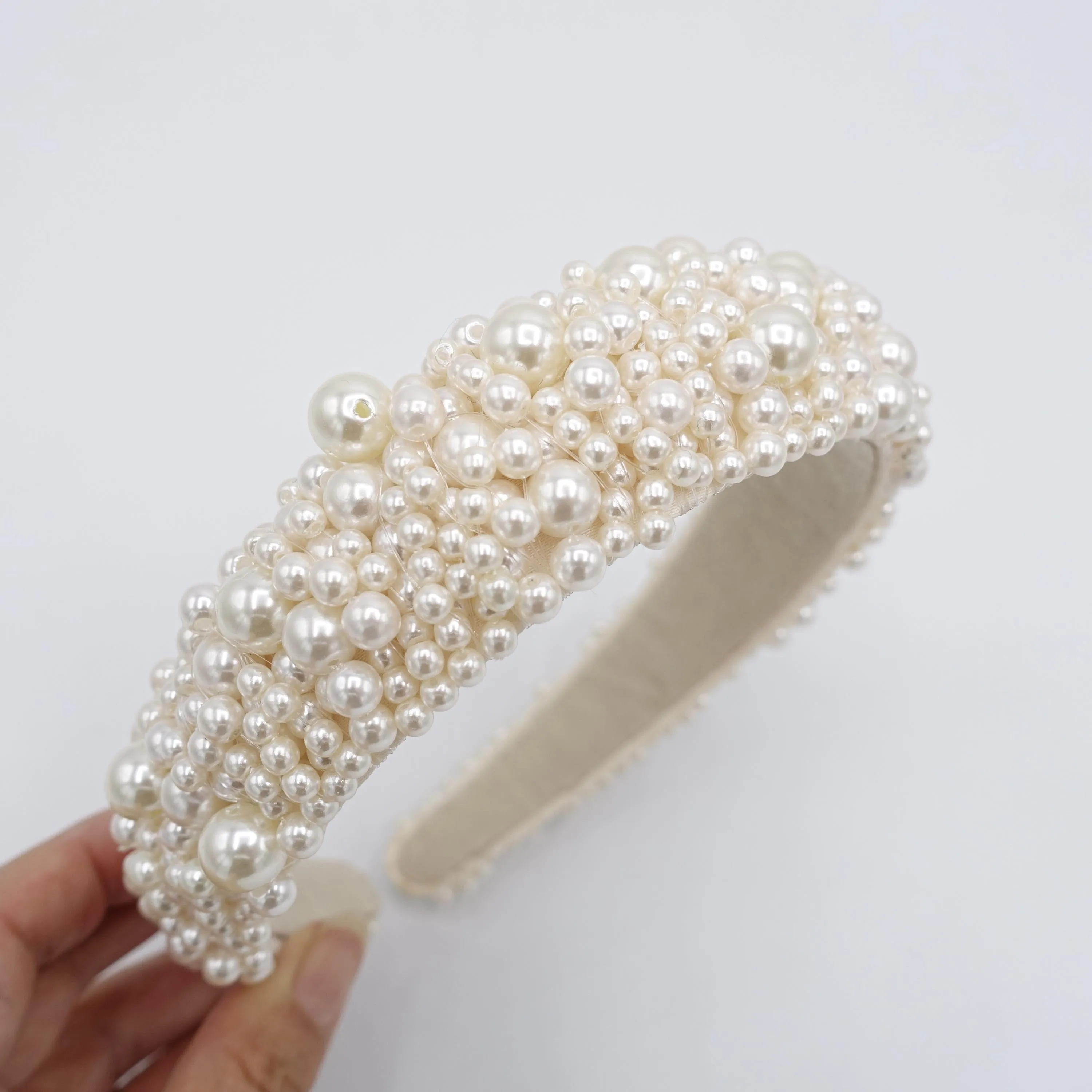 bridal headband, pearl beaded headband , wedding headband