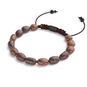 Bronzite | Gunmetal | Gemstone Pebble Macrame Bracelet