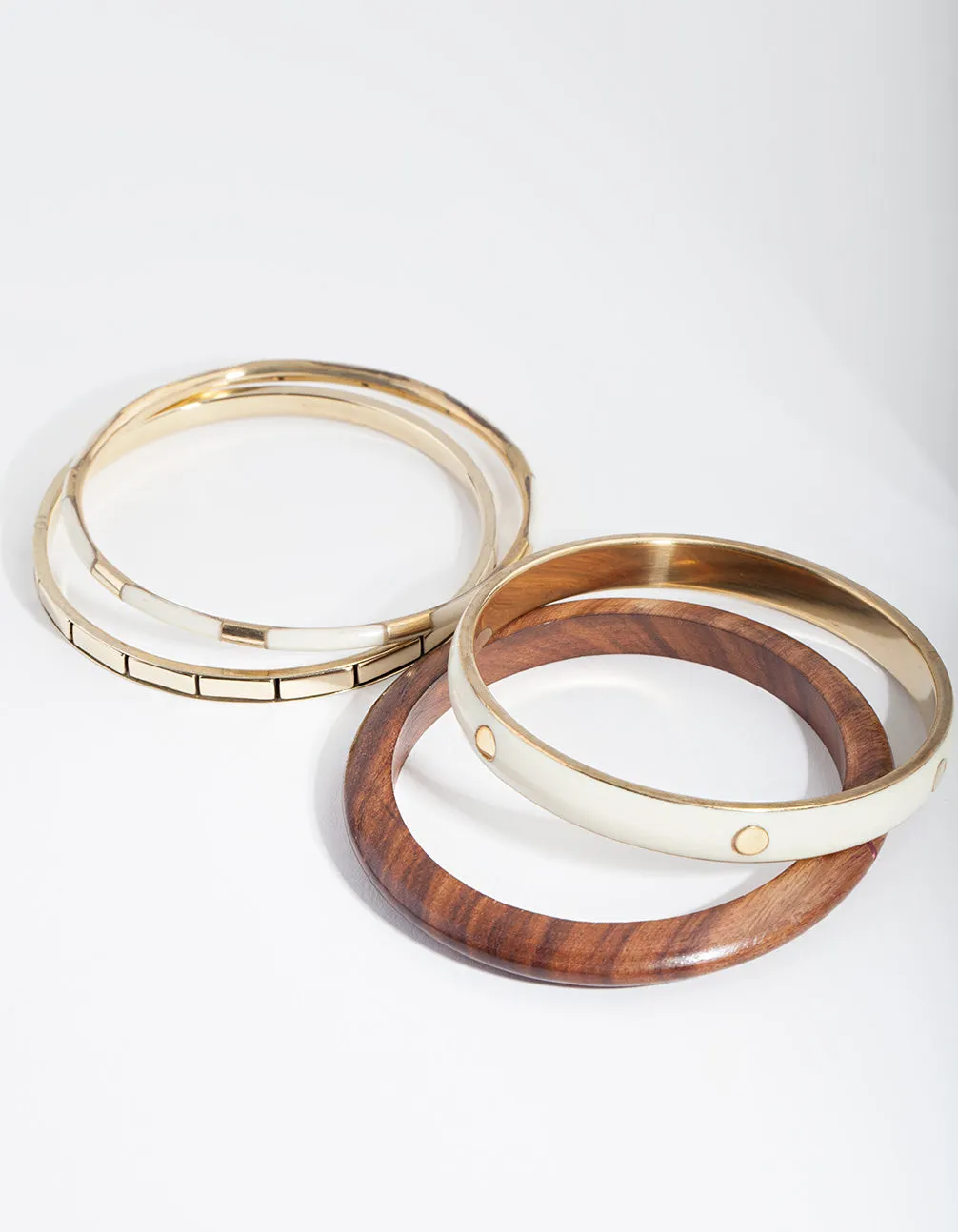 Brown Mixed Bangle 4-Pack