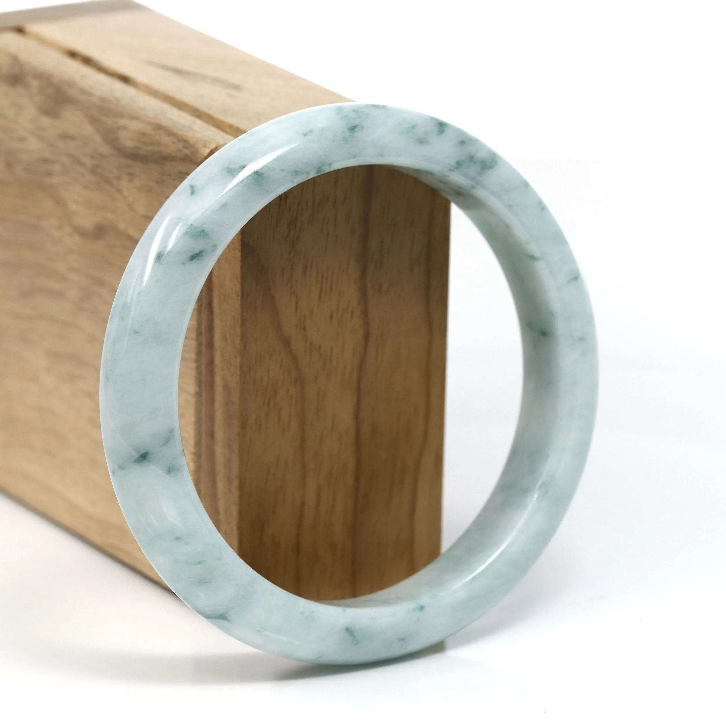 Burmese Blue-Green Jade Jadeite Bangle Bracelet (59.60 mm) T235