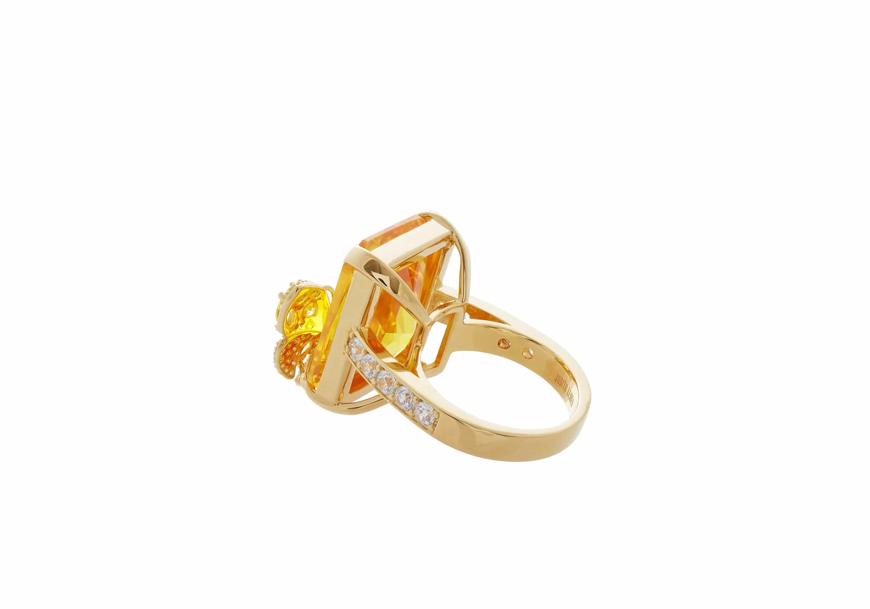 Butterfly Cocktail Ring Yellow