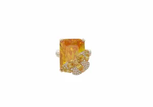 Butterfly Cocktail Ring Yellow