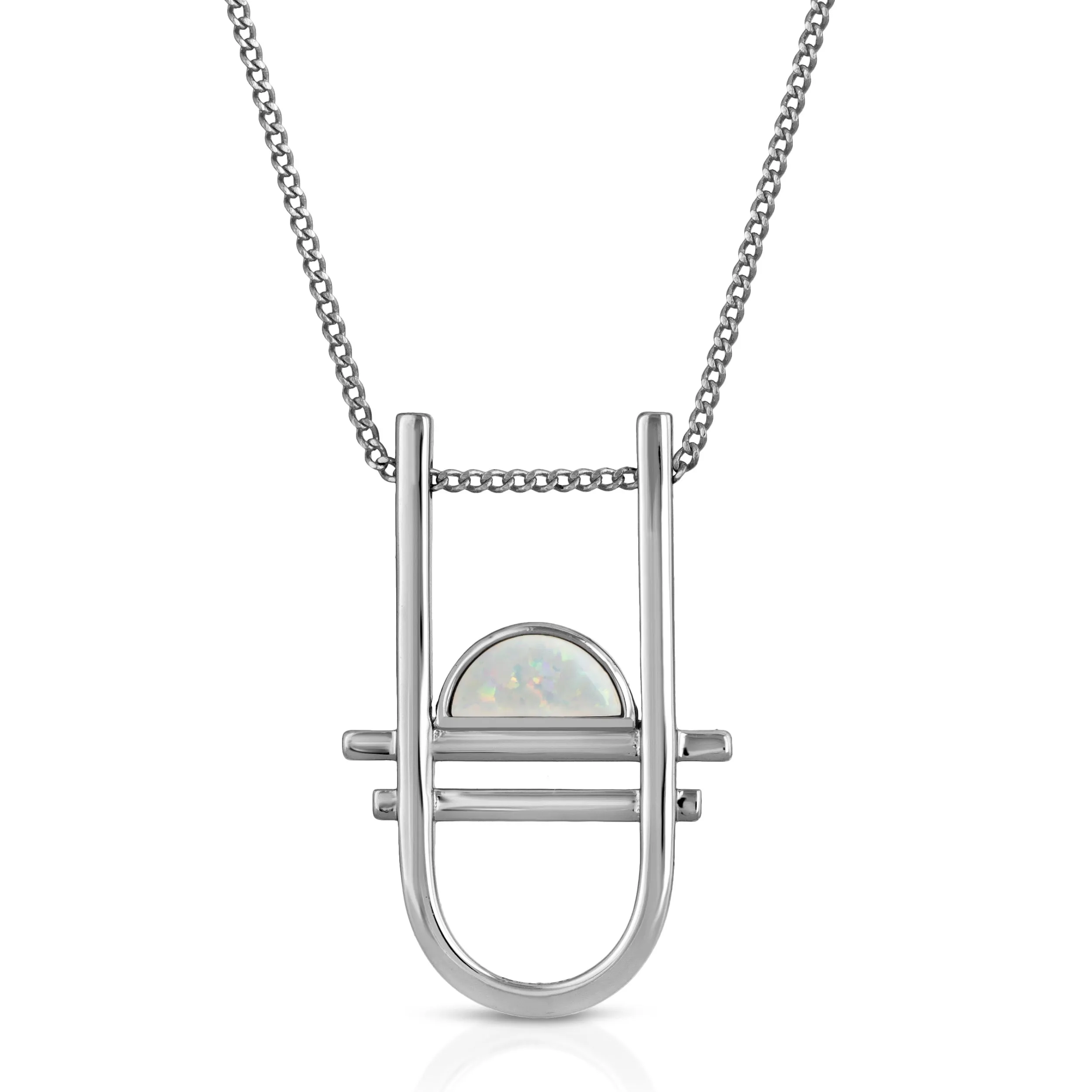 Carlyle Pendant- Opal/Rhodium