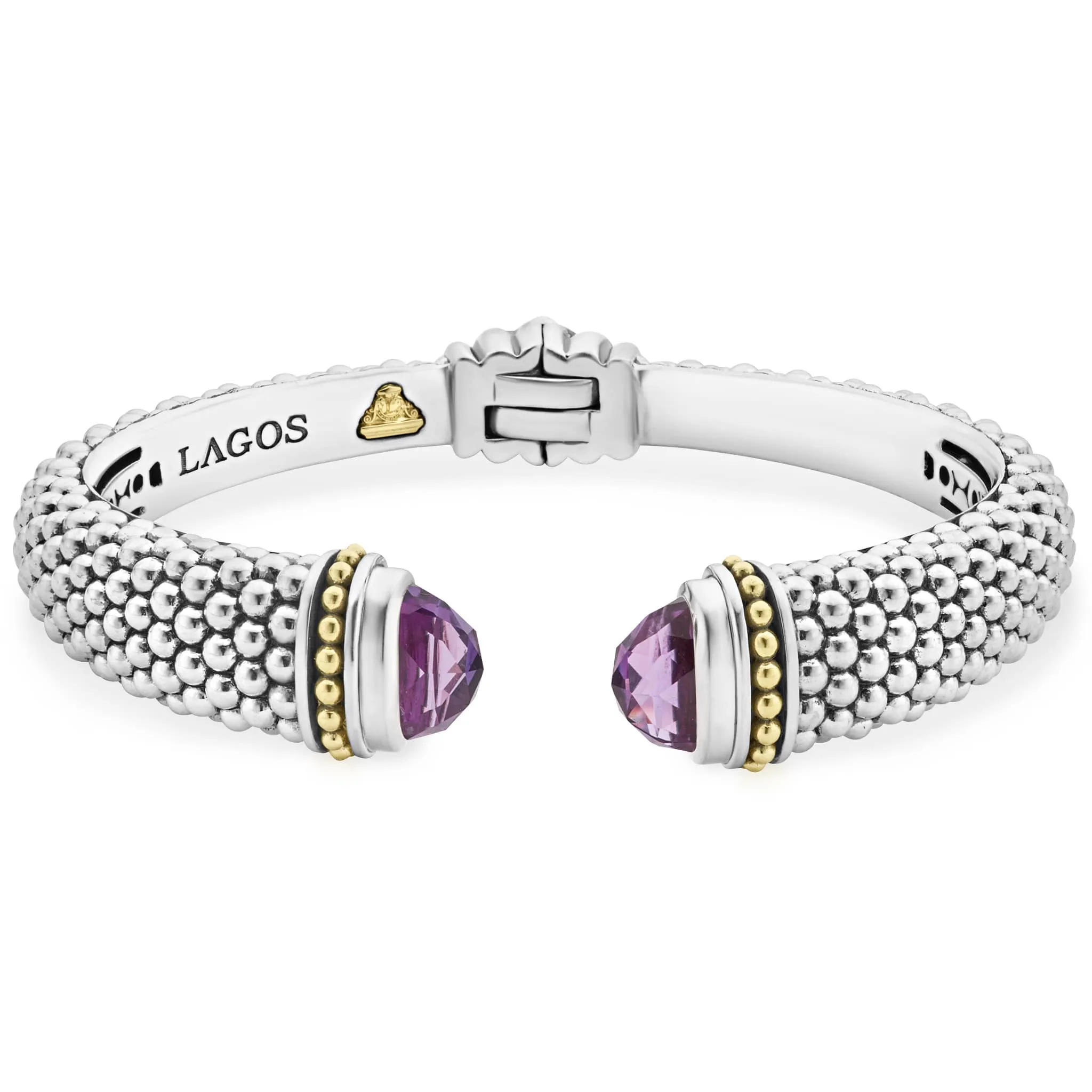 Caviar Color Amethyst Cuff Bracelet | 12mm