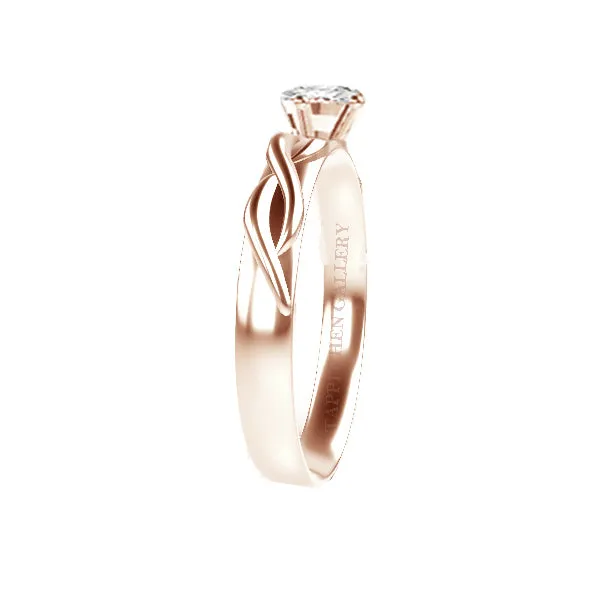 CELTIC SOLID DEMI TWIST ENGAGEMENT RING IN 9CT YELLOW GOLD