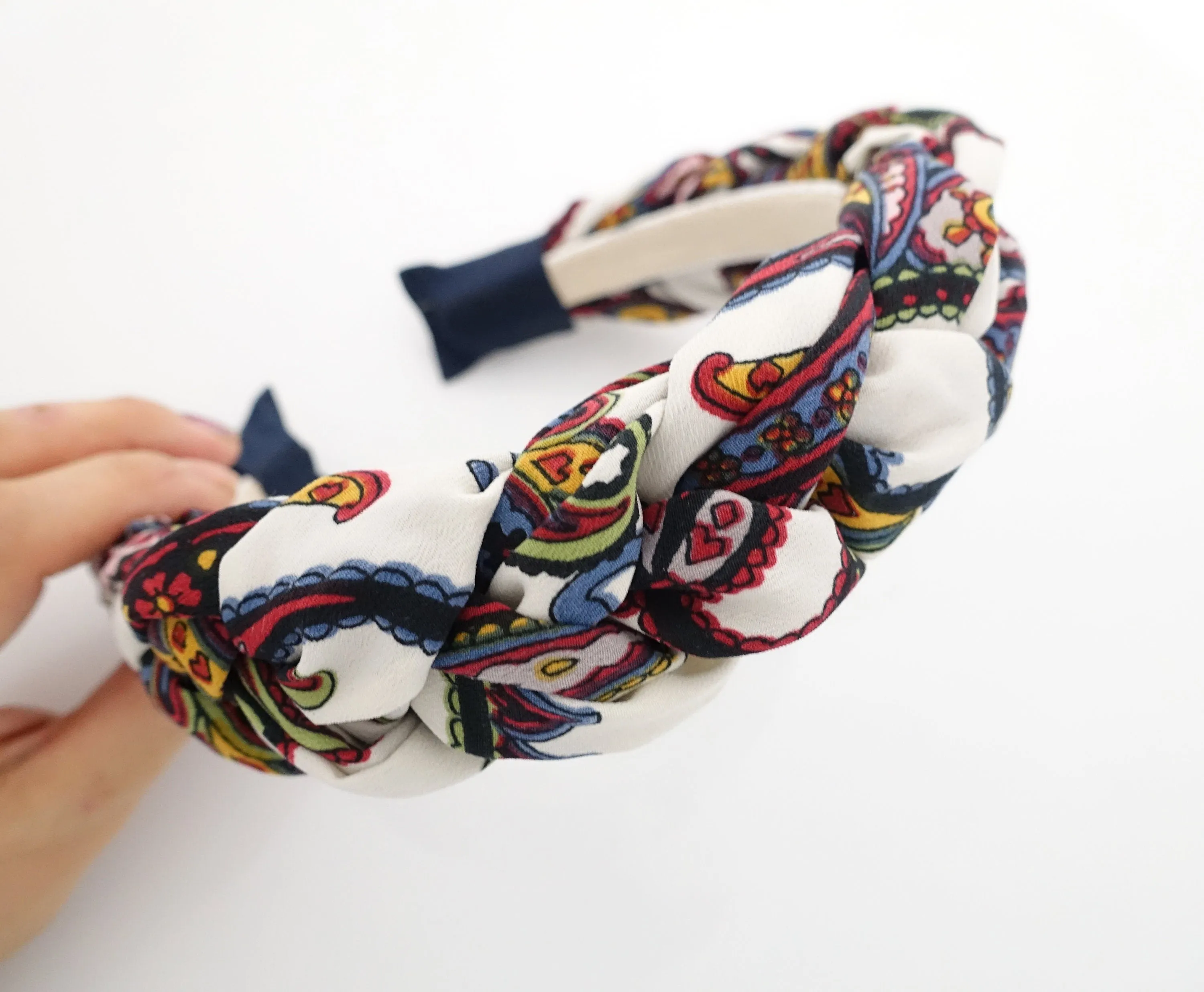 chiffon paisley braided headband stylish woman hairband