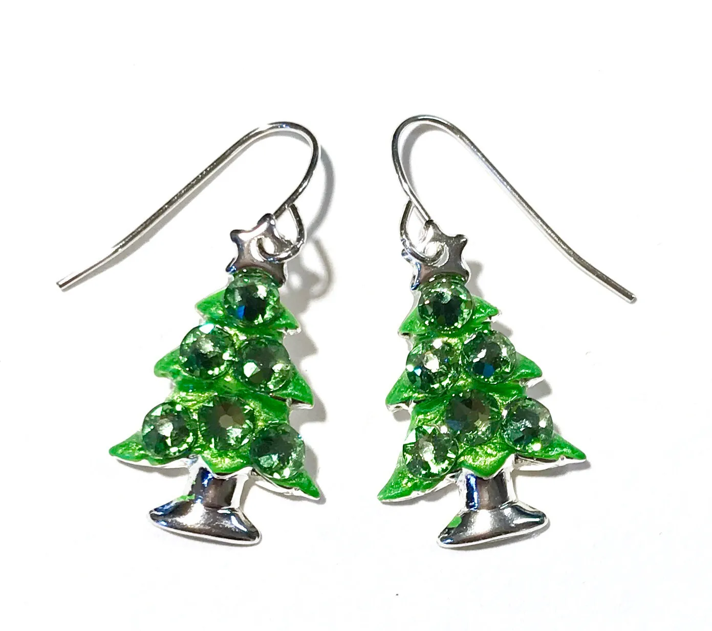 Citrus Green Christmas Tree Earrings