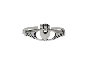 Claddagh Thin Band Toe Ring - Sterling Silver