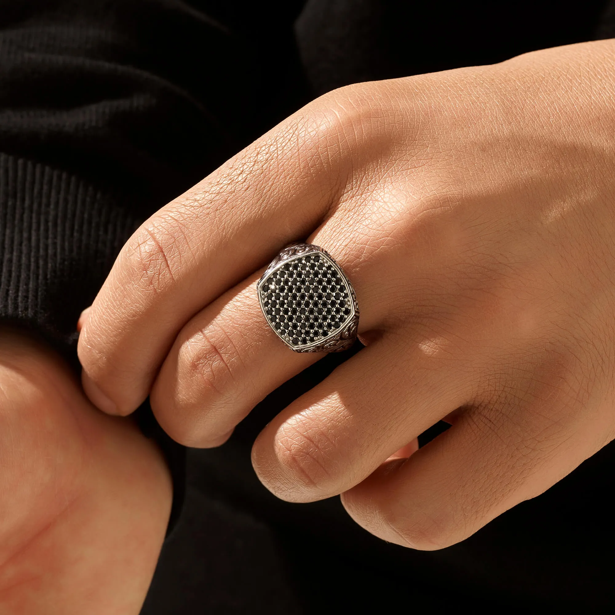 Classic Cushion Pave Ring - Solid Silver