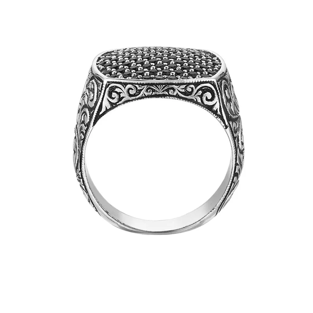 Classic Cushion Pave Ring - Solid Silver