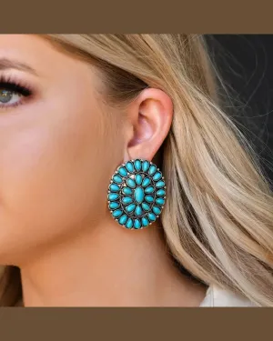 Cluster Turquoise Post Earrings