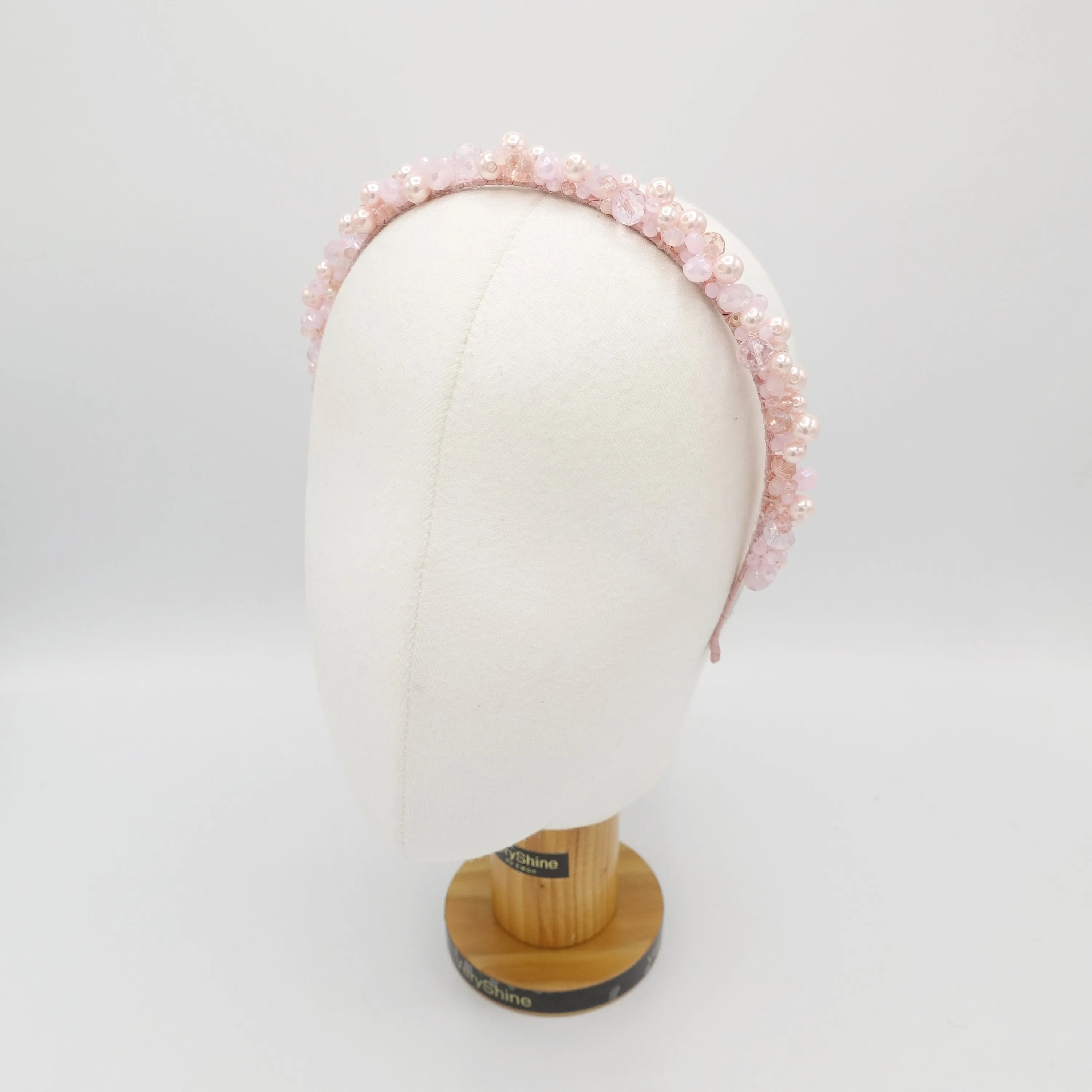 color pearl crystal ball beaded headband