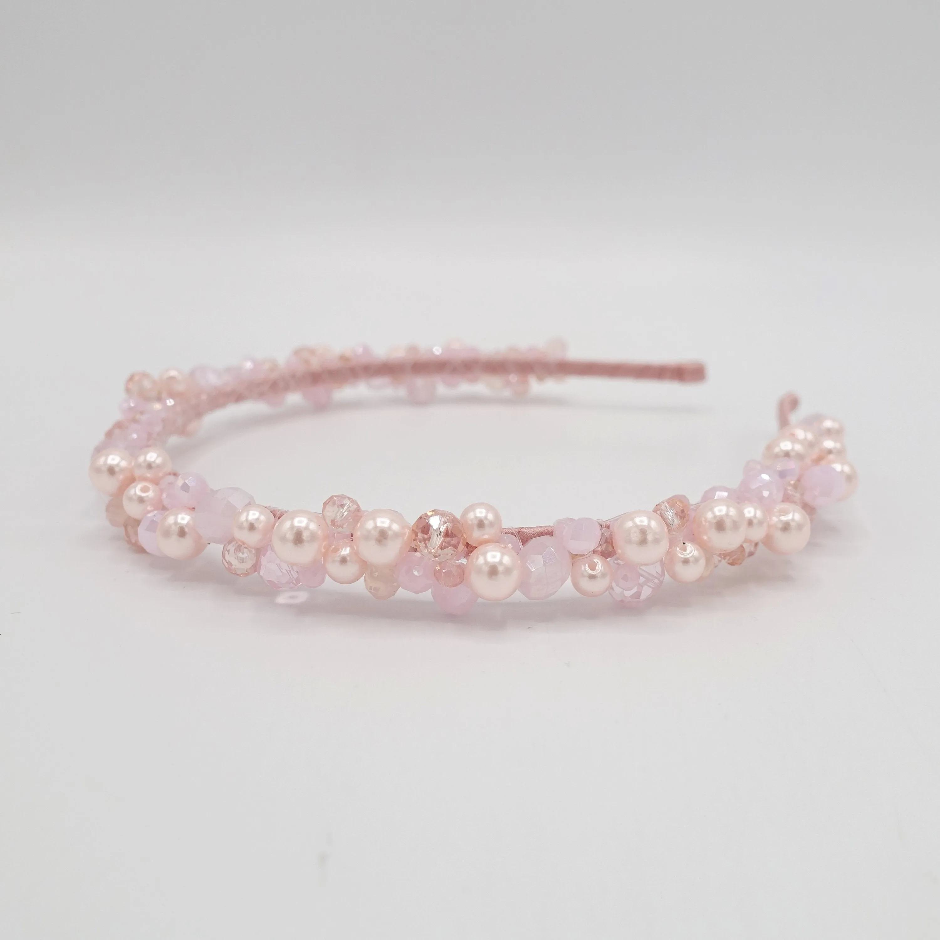 color pearl crystal ball beaded headband