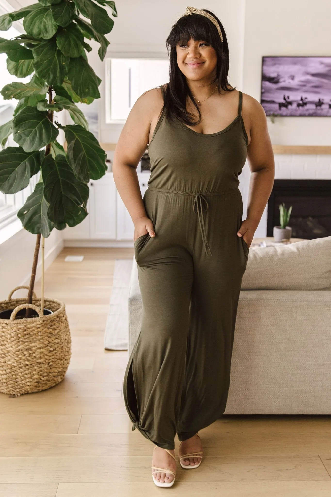 Cool Breeze Jumpsuit In Olive