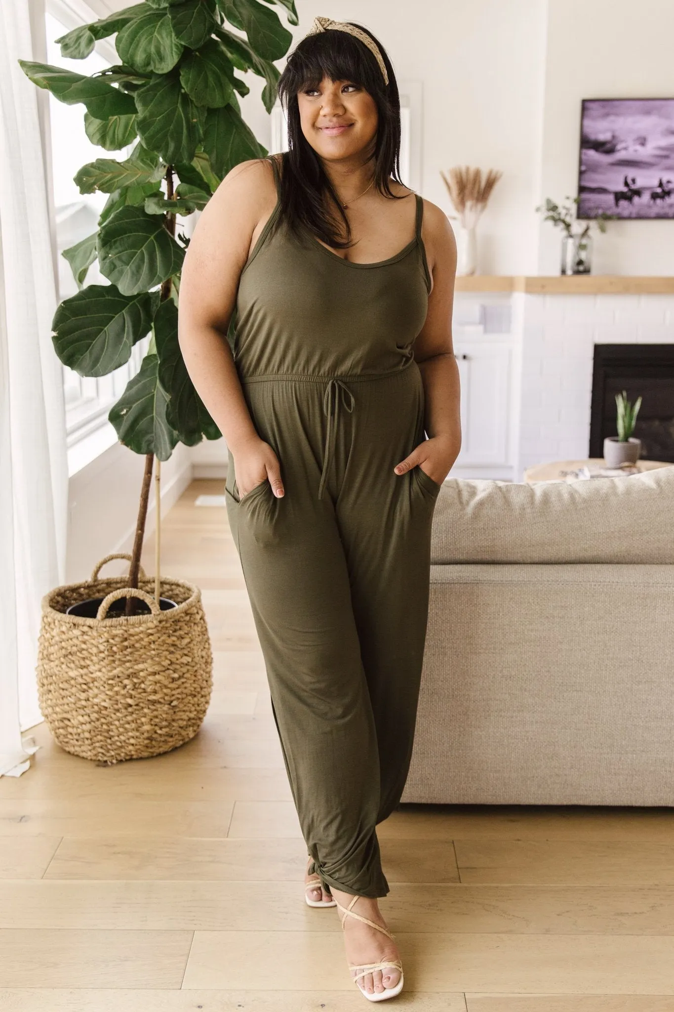 Cool Breeze Jumpsuit In Olive